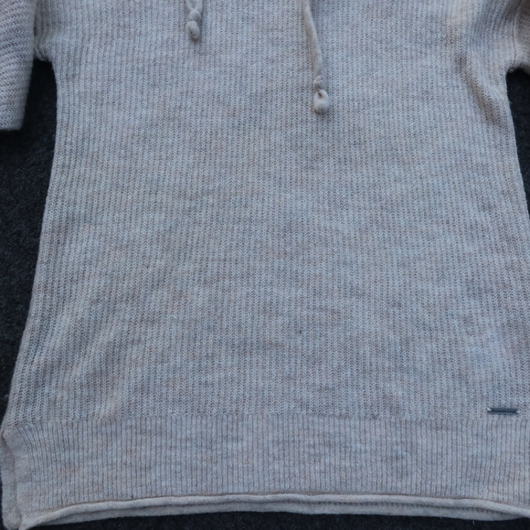 Abercrombie & Fitch Hooded Cardigan Sweater M Long Boxy Fit Ribbed Fisherman EUC - Picture 7 of 16